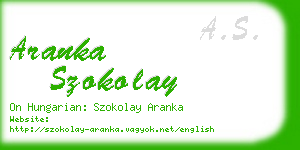 aranka szokolay business card